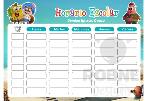 Bob Esponja Horario Escolar